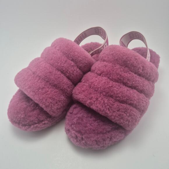 UGG "Fluff Yeah" Fuchsia Pink Womens Slides/Slippers Size 9 - Picture 8 of 12
